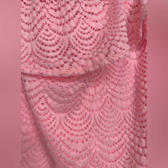 Lilly Pulitzer Wiley Tube Top in Coral Reef Tint Pink, Size Small | Lace Summer - Picture 4 of 11